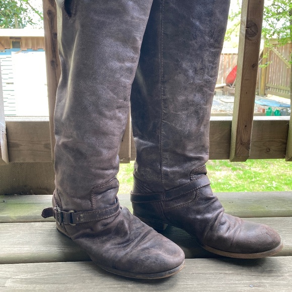 Tall Genuine Brown Leather Boot, Steve Madden, Size 9 - Picture 1 of 7